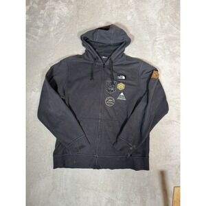 The North Face Mens XL Black Full Zip Hoodie Expedition Patch Graphic